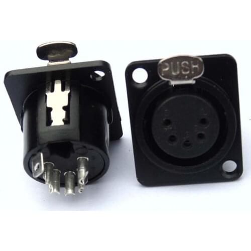 Wholesale high quailty 25pcs / lot XLR 5-Pin Female Chassis Panel Socket Connector,XF5