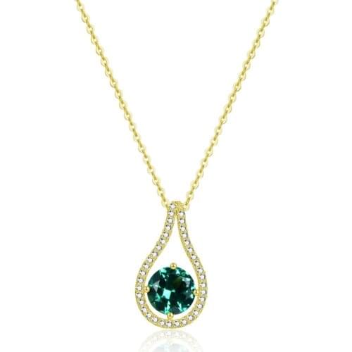 Beritafon 925 Sterling Silver Chain Necklace with Crystal For Women or Girls
