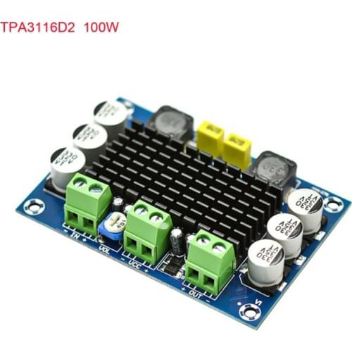 100W Digital Amplifier Board TPA3116D2 Digital Audio Amplifier Board 12-24V High Power Digital XH-M542 Video Replacement Parts