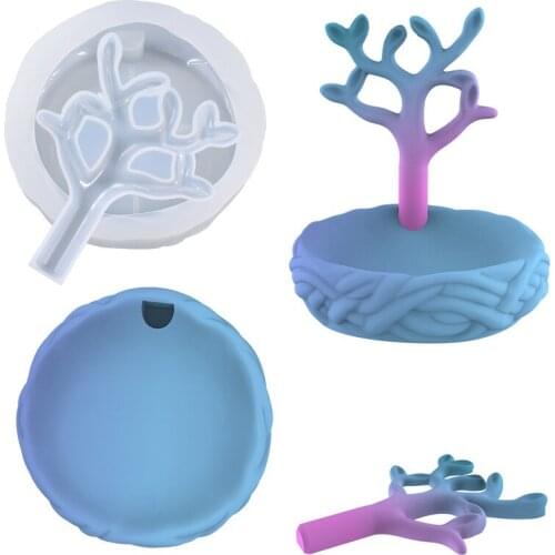 Sprout Shaped Jewelry Display Resin Mold Handmade Storage Case Silicone Molds Diy Cute Home Decor Bonsai