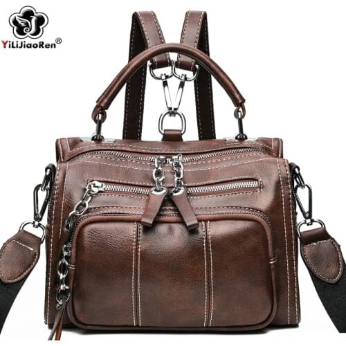 Vintage Small Backpack Women High Quality Leather Backpack Bag New Elegant Shoulder Bag Women Mini Backpacks for Teenage Girls