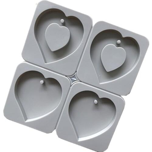 DIY Silicone Love Heart Shape Aromatherapy Wax Mold 4 Cavity Perfume Soap Resin Craft Mould Handmade Tool H501