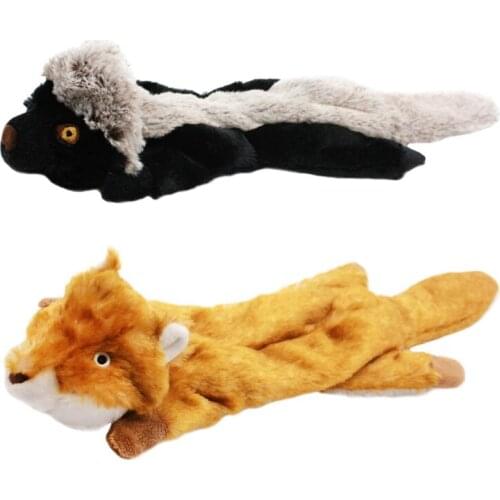 Pet Dog Squeaky Toy Durable Squirrel Making Sound Plush Dog Puppy Chew Toys Training Teething Toys For Small Medium Dogs