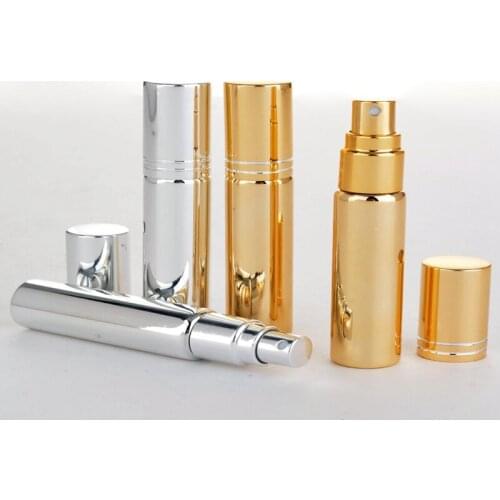 Brand new 100PCS 10ML Glass Refillable Perfume Bottle With Metal Spray&Empty Case perfume bottles atomizer glass perfume bottles