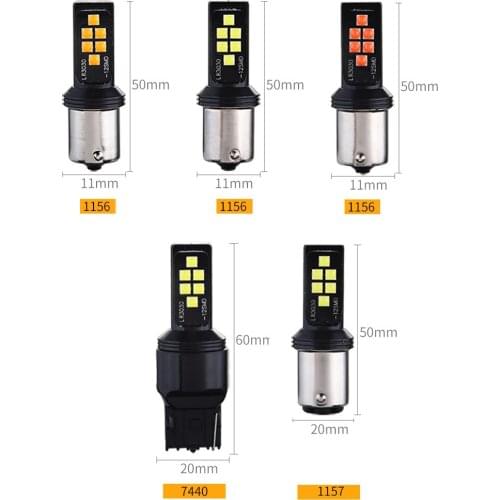 2PCS 1156&1157 P21W BA15S/5W BAY15D T20 7440 W21/5W 7443 BAU15S LED Car Backup&Brake Light Bulbs