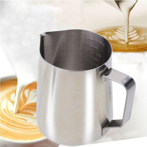 Stainless Steel Milk Frother Pitcher Milk Foam Container Measuring Cups Coffe Appliance