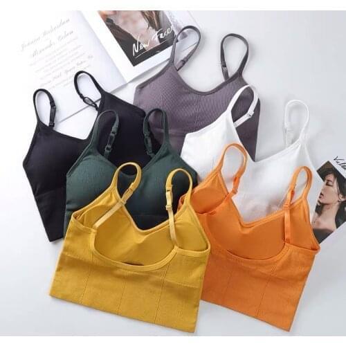 Women Sexy Crop Tops Bra Tube Top Female Streetwear Sleeveless Seamless Sports Bra Crop Camis Top Tee Bandeau Top Basic Tank