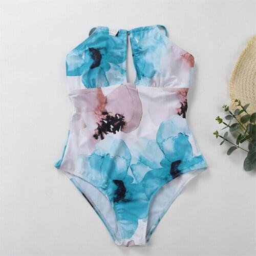 Swimwear Women One Piece Swimsuit Floral Padded Beachwear Bathing Suit Women One Piece Swimwear Trikini Monokini Ladies Swimsuit