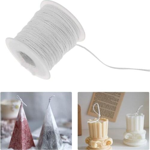 1 Roll Candle Wick Core DIY Candle Crafting Tool Metal Sustainer Soy Paraffin White Woven Coil Candle Making Fast Delivery