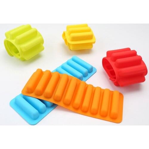10 Hole Finger Baking Pastry Accessories Chocolate Mold Silicone Multifunction Ice Cube Tray Biscuit Mould Cake Decorating Tools