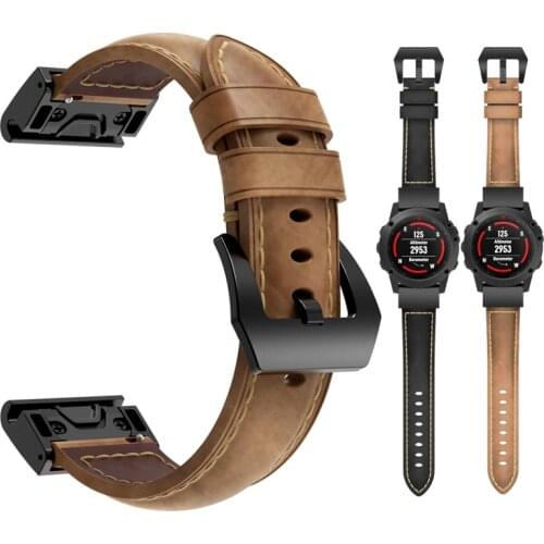 20 22 26mm Genuine leather Quick fit watchband for Garmin Fenix 6X 6 6S Pro 5X 5 5S plus Fenix 3 3HR Forerunner 935 945 Bracelet