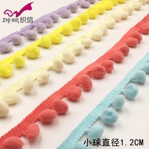 20yards Lace Fabric Sewing Accessories 22mm Pompom Trim Pom Pom Decoration Tassel Ball Fringe Ribbon DIY Material Apparel