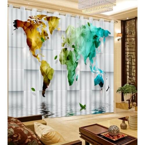 3D Curtains home bedroom decoration 3D Curtain Colored geometric pattern Bed room Living room Office Hotel Cortinas