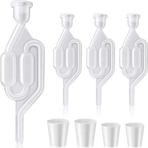 4pcs Brewing Fermentation Airlock Solid Silicone S-type Bubble Airlock Stopper Fermentation Exhaust Valve For Beer Wine