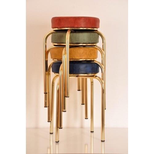 4 pcs Colorful Luma Gold Octopus Stool Kitchen Stool Iron Stool