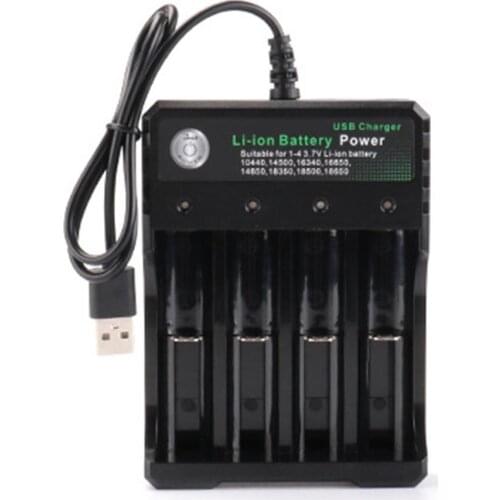 4-slot Rechargeable 18650 Battery Charger Li-ion Battery Charging Player Amplifier USB Charging Dock Station