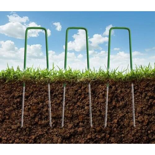 50/10pcs U-shaped Fixing Nail Galvanized Steel Sturdy Durable Garden Safety Nails For Fixing Landscape Grass Anti-bird Mesh Net