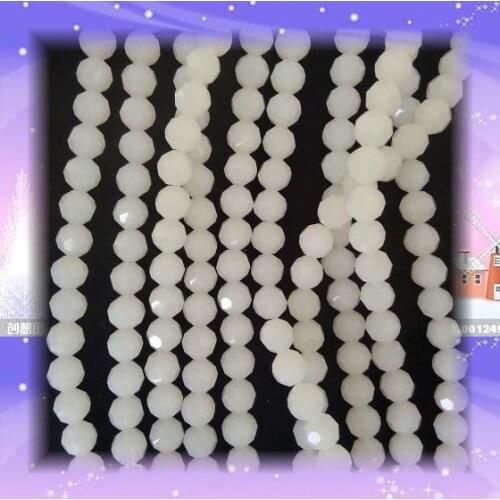 6mm White porcelain Crystal Glass 32 Faceted Football Beads For Jewelry Making ,DIY Wedding Decoration Hanging