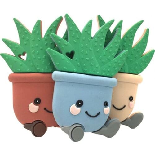 Safe Silicone Newborn Teether Plant Shape Teeth Care Food Grade Material Soft Baby Molar Teether Toy for Infant