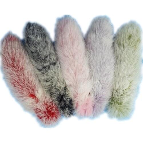 Large Real Fox Fur Tail Keychain Pompoms Tassel Bag Pendant Charm Women Key Ring Girls Key Holder Gifts Fluffy