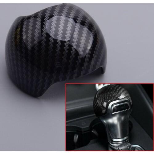 Black Carbon Fiber Style Interior Gear Shift Knob Head Cover Trim Cap Fit For Audi A3 S3 8V 2012 2013 2014 2015 2016 2017 2018