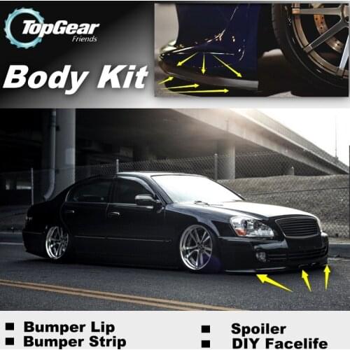 Bumper Lip Deflector Lips For Infiniti Q45 F50 MK3 2001~2019 Front Spoiler Skirt For TopGear Friends Tuning / Body Kit Strip