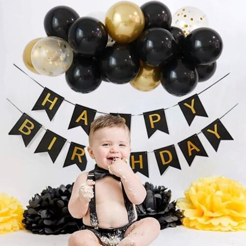 Birthday Party Latex Balloon Garland Happy Birthday Banner 1st Birthday Party Decorations Baby Shower Kids Boy Girl Party Baloon