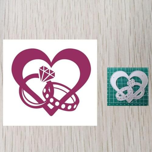 Valentine Metal Cutting Dies Wedding Ring Dies For Scrapbooking Handmade Greeting Cards Anniversary