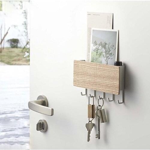 Key holder storage box bedroom hook rack 5 hook display rack locker picture shelf bookshelf magazine home decoration
