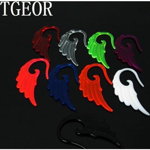 HOT 1 Pair mixed 6 gauges mixed clear colors Wing shape UV acrylic ear expander free shipping
