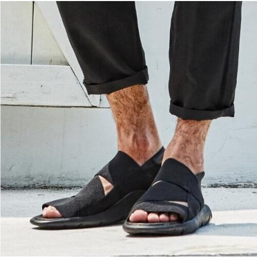 Hot Summer 2018 Mens Sandals Outdoor Leisure Gladiators Rome Style Black Breathble Beach Shoes