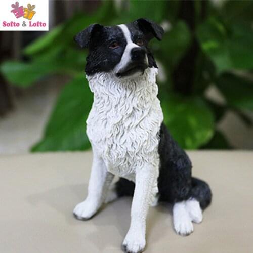 13cm Border Collie dog artificial figure,real like car styling rdecoration,Christmas gift toy doggy, puppy pet cake decorations