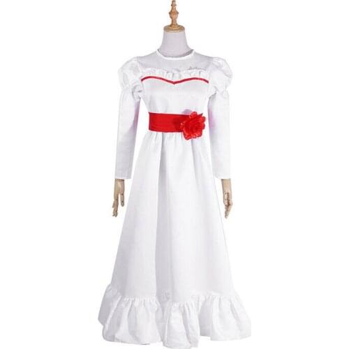 Halloween horror doll white dress cosplay costume fancy dress party scary spoof Easter cosplay anime costume