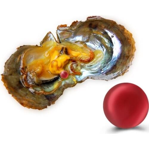 LGSY 6-7mm Seawater Akoya Pearls High Quality Natural Seawater Oyster Bead Fine Jewelry Making Fine Jewelry Pearl Red Color10Pcs