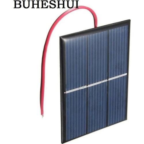 BUHESHUI 0.65W 1.5V Mini Solar Cell Polycrystalline Solar Panel DIY Panel Solar Toy Panel Education 80*60MM+Cable Free Shipping