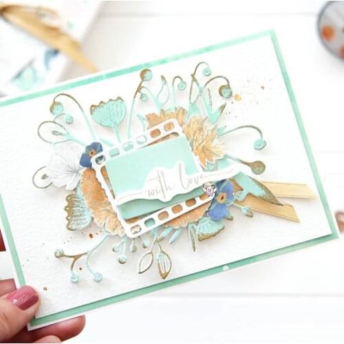 Mmao Crafts Metal Steel Cutting Dies New Flower leaf card frame Stencil For DIY Scrapbooking Paper/photo Cards Embossing Dies