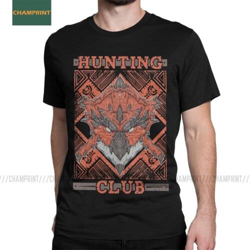 Men Hunting Club Rathalos Monster Hunter World T Shirts Rathian Dragon MHW Game Cotton Short Sleeve Tees Plus Size T-Shirt