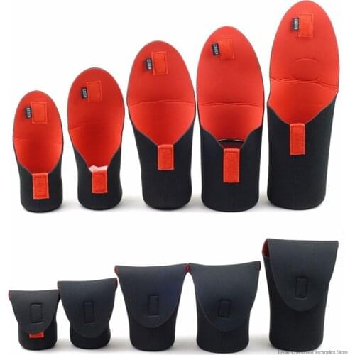 5 Size Camera Lens Bag Neoprene Waterproof Camera Lens Pouch Bag Case S M L XL XXL For Canon Nikon Sony DSLR Camera Lens Bag