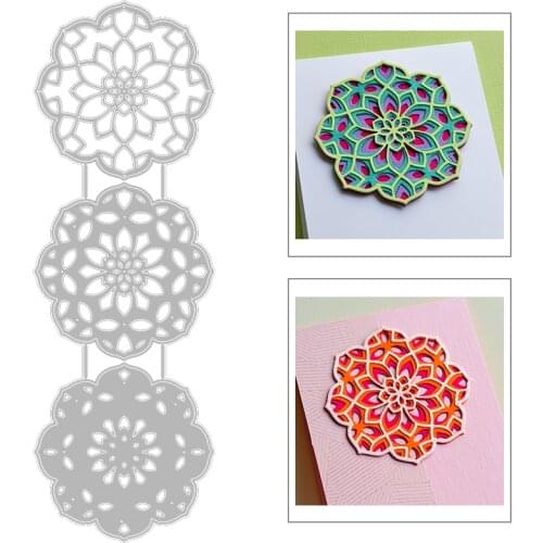 2020 New 3D Flowers Pattern Layered Metal Cutting Dies For DIY Cut Paper Embossing Making Background Card Scrapbooking NO Stamps