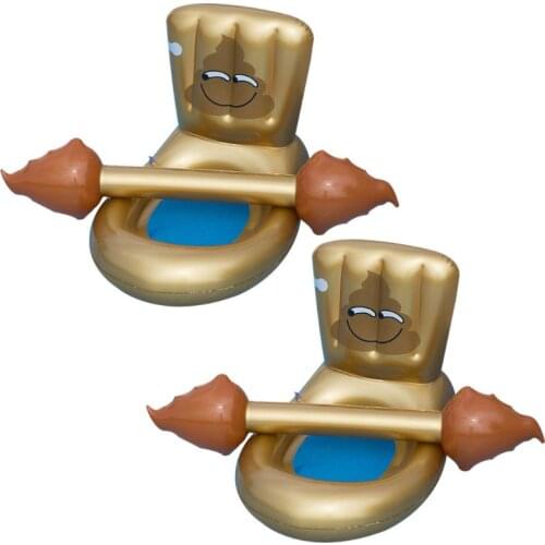 Swimming Pool Inflatable Floating Toilet Mount Chair with Blow Bar Funny Adult Children Party Water Sports Games Portable Water