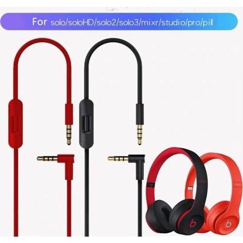 Replacement Audio Cable Cords with in-line Microphone for Beats by Dr Dre Solo Studio Pro Detox Mixr Executive Pill Headphones