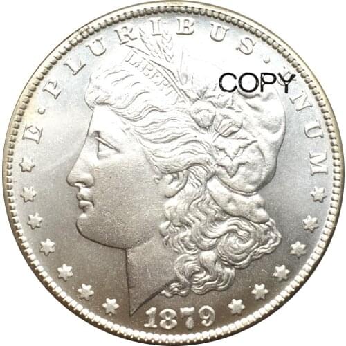 Untied States of America 1879 CC Morgan One 1 Dollar Cupronickel Plated Silver Copy Coins