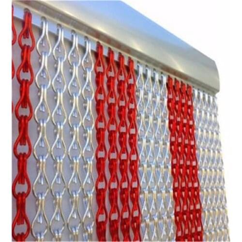 Standard measure glossy decorative aluminum chains curtain / chain fly screen