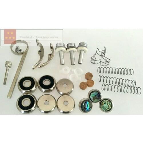 1set Trumpet Repair parts Top valve cap /Finger Button/Stem/Bottom Valve cap
