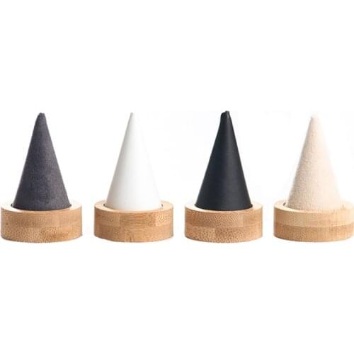 1 Pc Fingertip Cone Ring Stand Display Case PU/Velvet Ring Jewelry Display Stand Ring Showcase Holders Accessories Two Types