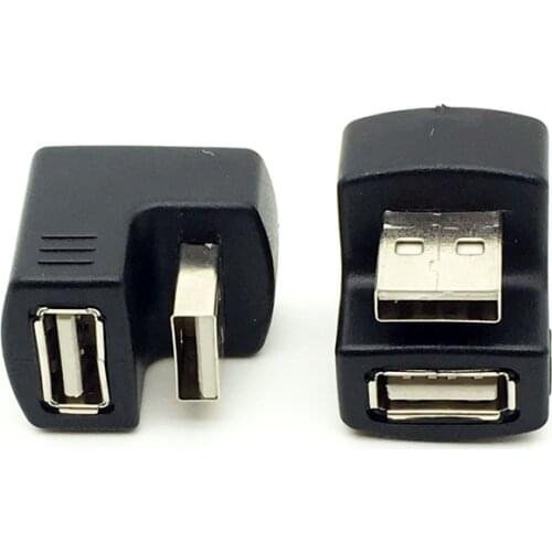 1pcs Up or down Right Angled 90 degree 180 degree USB 2.0 A male to female male to female converter adapter connector