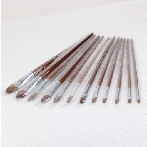 12Pcs High Quality Artist Fine weasel hair Paint Brush Set For Acrylic Watercolor Gouache Painting Brushes Art Supplies