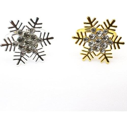 12pcs Christmas Snowflakes Table Napkin Rings,Metal Alloy Napkin Holder,Towel Serviette Tableware Ring Buckle Table Decor