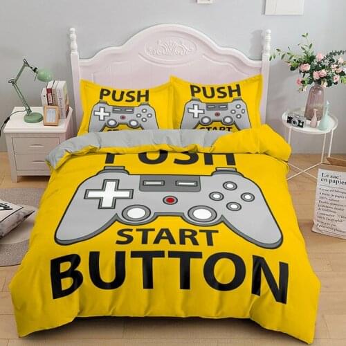 2/3 Pcs Hot Gamer Duvet Cover Set Cartoon Luxury Bedding Sets Gift For Kids Boys Girls Game King Quilt Comforter Covers Bedlinen
