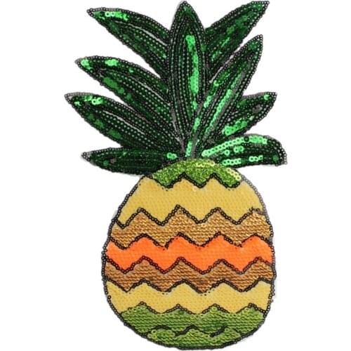 2019 New Fruit Pineapple Sequined Patches for Clothes DIY Garment Accessories Decoration Iron on Sequins Patch Sewing 1piece